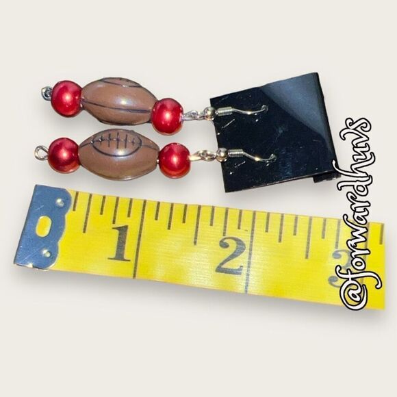 Bundle 3 for $15 NWOT Handmade Football Theme Dangle Earrings - Picture 7 of 8
